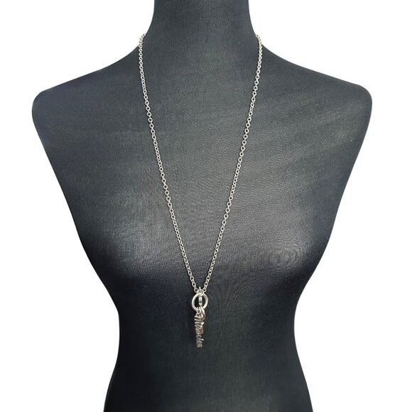 Chico's Necklace Jewlery Statement 30" Adjustable Silver Tone Miracles Skeleton - Picture 3 of 9